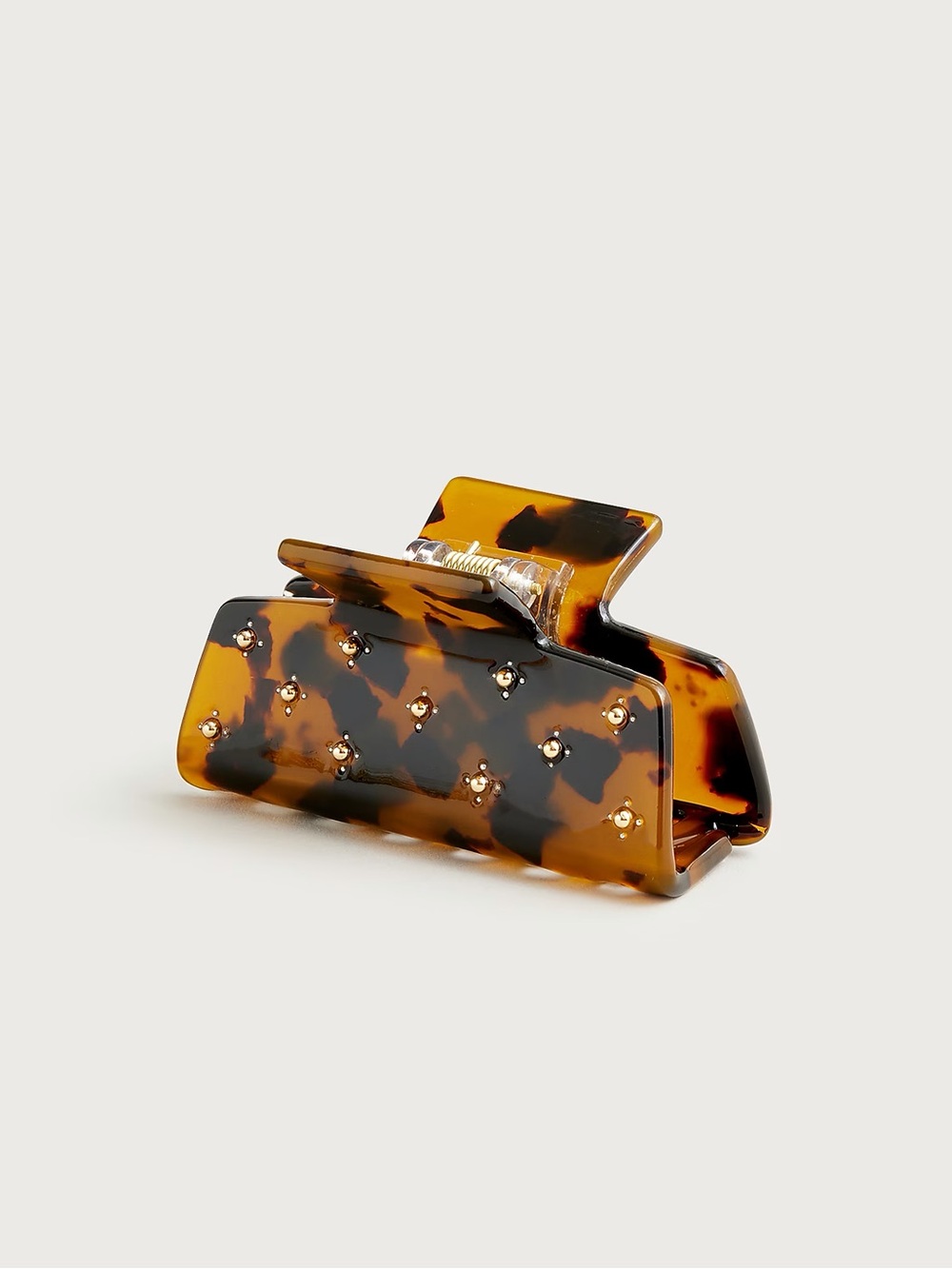 J. Crew Tortoiseshell Brown Studded Acrylic Hair Claw